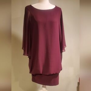 Elegant Burgundy Dress